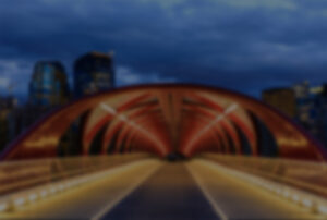 The entrance to Calgary, AB's famous Peace Bridge.