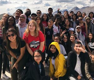 Group of young immigrant and refugee Calgarians on a trip.